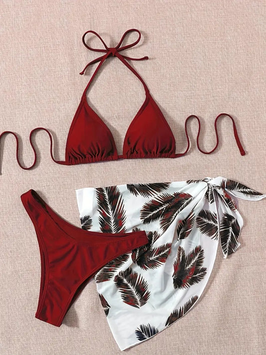 Scarlet Wave Ruffle Bikini Set
