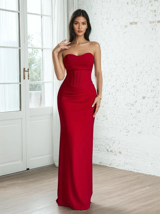 Scarlet Heart Pleated Gown