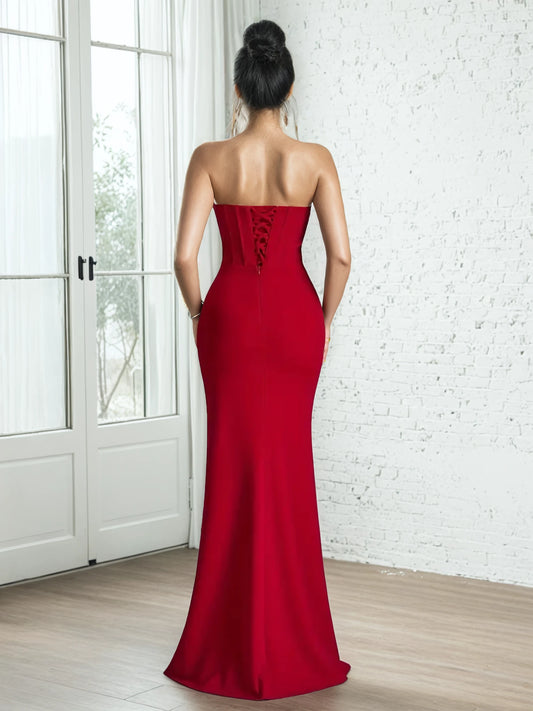 Scarlet Heart Pleated Gown